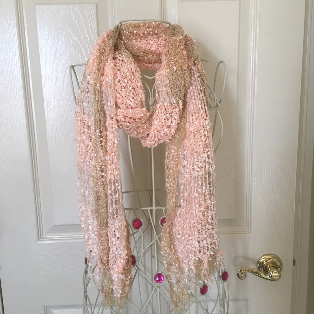 Pink and gold scarf